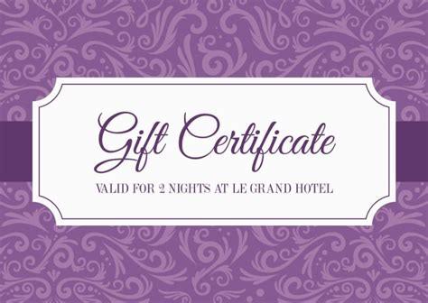 Customize This Ornamental Pattern Le Grand Hotel T Certificate Ready
