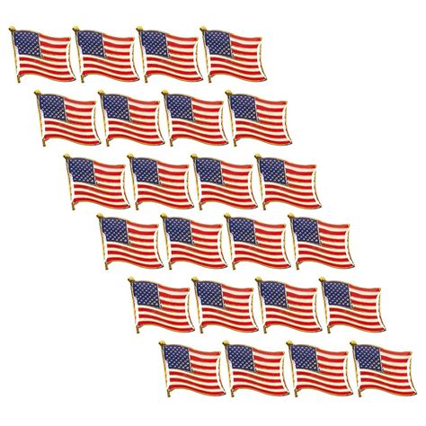 American Flag Lapel Pins 24 Pack Usa Pins Patriotic Us Flag Pins For