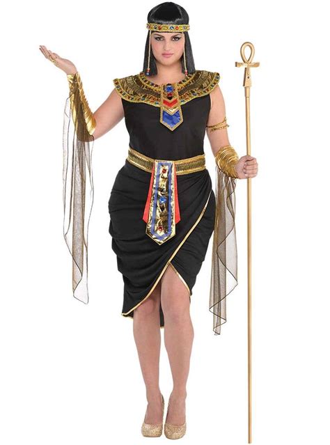 Plus Size Black And Gold Cleopatra Costume For Women