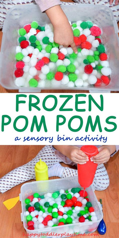 Frozen Pom Poms Happy Toddler Playtime Toddler Sensory Preschool
