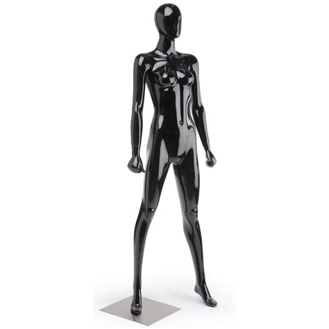 Female Mannequin With Base Abstract Face Fully Formed Hands At Sides
