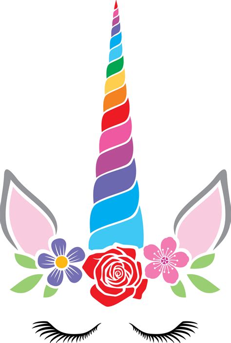 Cute Unicorn Head With Flowers Illustration 11630275 Png