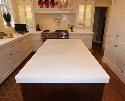 Pure White Granite Island Countertop From A Home In Sewickley Pa