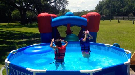 Having Fun With Our New Intex Swimming Pool Metal Frame 10x30 Youtube