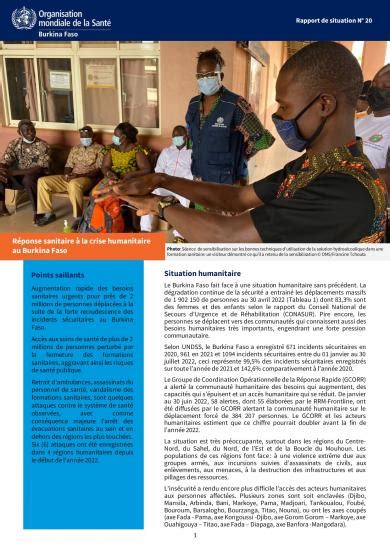 Bulletin N°20 Réponse Sanitaire De Loms à La Crise Humanitaire Au Burkina Faso Août 2022
