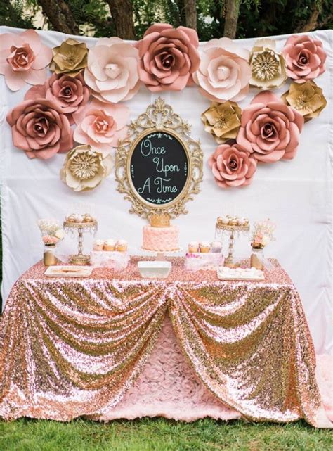 Find all the decorations, party favors, plates, and cups you need for your theme party, all in elegant rose gold. Rose Gold Wedding Backdrop Flower | Pink, gold birthday ...