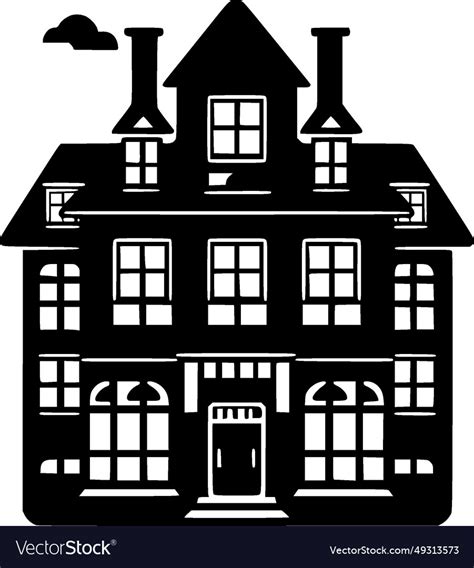 House Black And White Royalty Free Vector Image