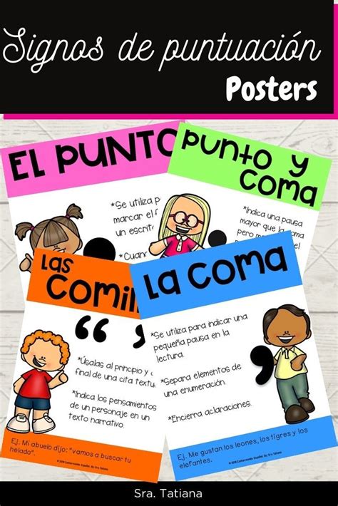 Punctuation Marks Posters in Spanish Los Signos de Puntuación