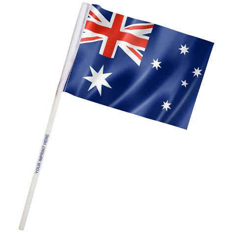 4 X 6 Australia Imprinted Staff Polyester Stick Flags