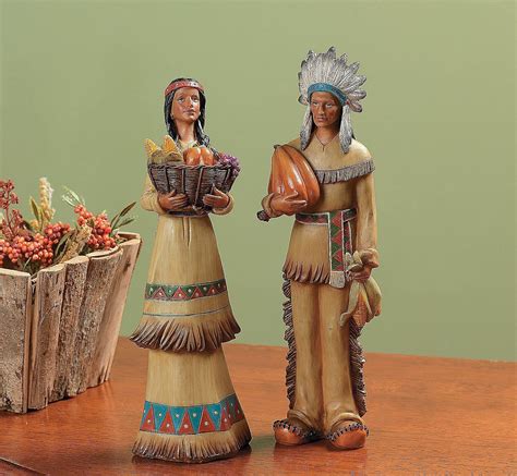 Thanksgiving Native American Couple Figurines Native American