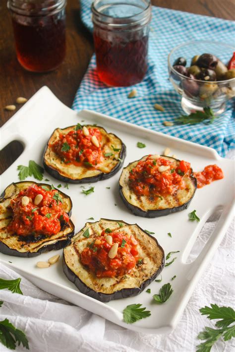 grilled eggplant with roasted red pepper tapenade recipe stuffed peppers grilling recipes
