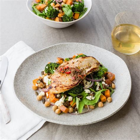 Herbed Chicken With Kumara Broccolini And Chickpea Salad My Food Bag
