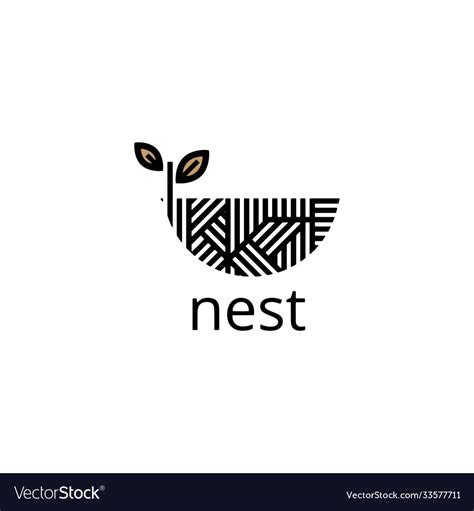 Nest Logo Design Symbol Templa Royalty Free Vector Image
