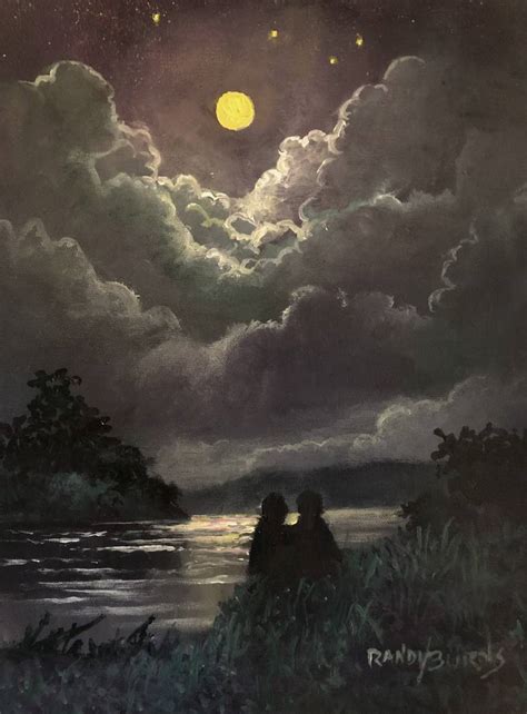Lovers And Moonlight Painting By Rand Burns Saatchi Art