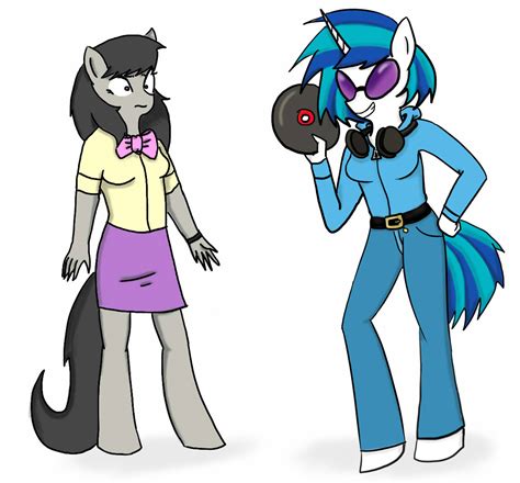 255028 Safe Artist Redsonne Dj Pon 3 Octavia Melody Vinyl Scratch Anthro Bipedal