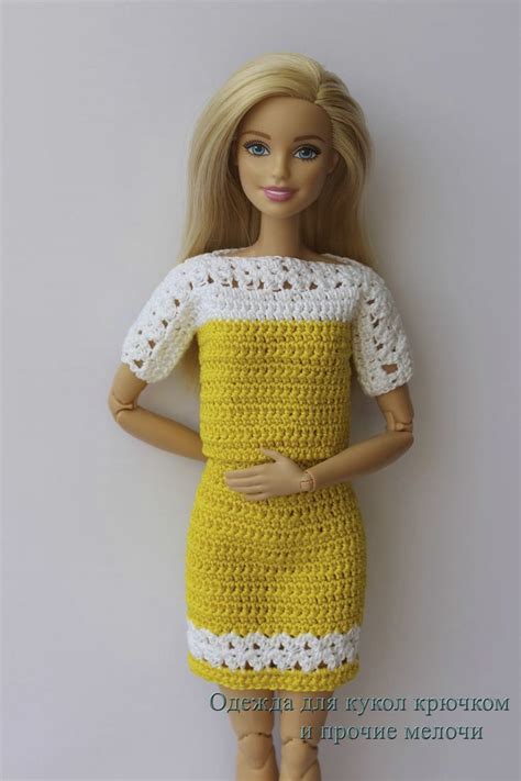 Pdf Doll Pattern Crotchet Summer Outfit For Barbie Type Dolls Etsy Crochet Barbie Clothes