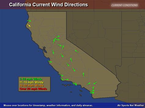 California Wind Direction Map Air Sports Net