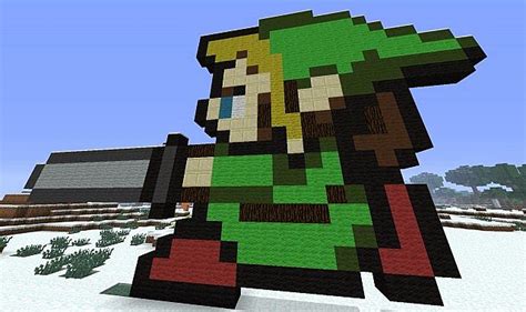 Link the numbers and paint the picture. Legend of Zelda Link Pixel Art Minecraft Map