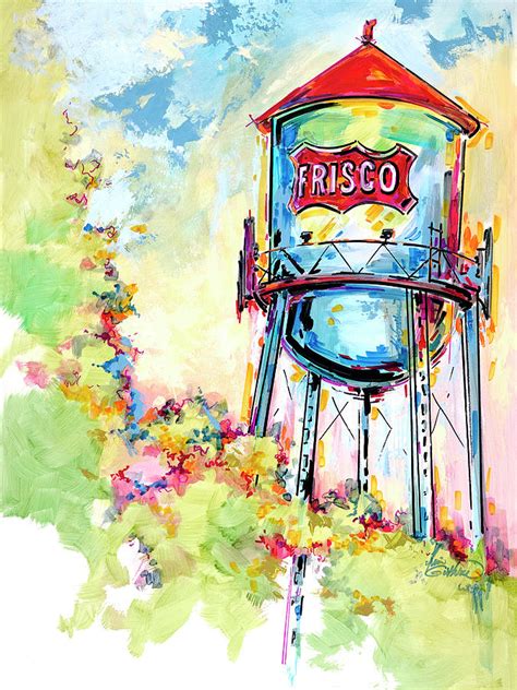Frisco Vintage Water Tower Painting Painting By Kim Guthrie Fine Art