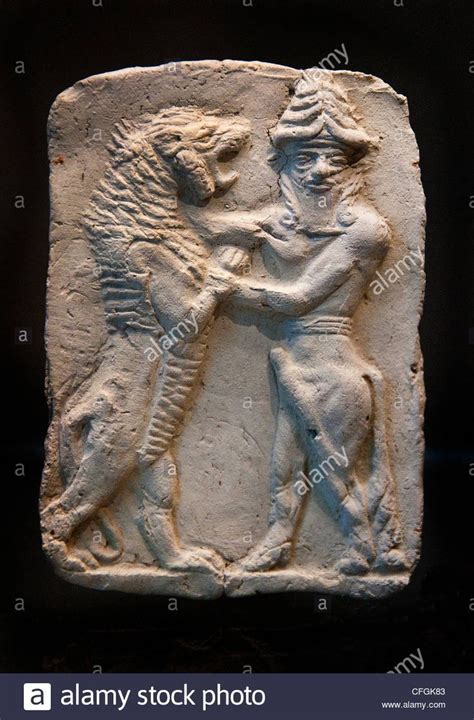 Fighting A Lion And A Bull Man Mesopotamia Half 2 Second Millennium