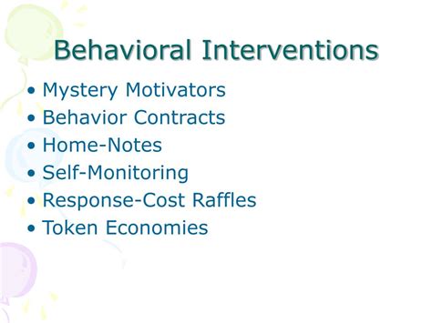 Ppt Behavioral Interventions Powerpoint Presentation Free Download
