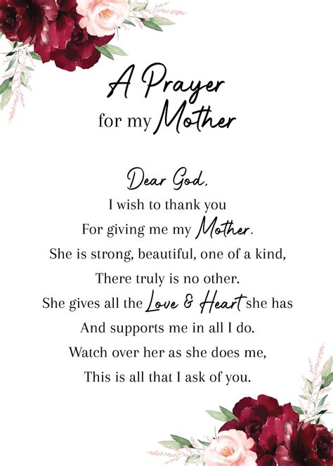 A Prayer For My Mother Etsy