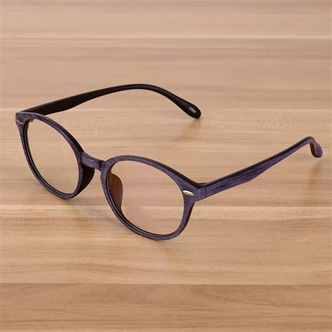 retro eyeglasses optical frames clear lens fake glasses wooden