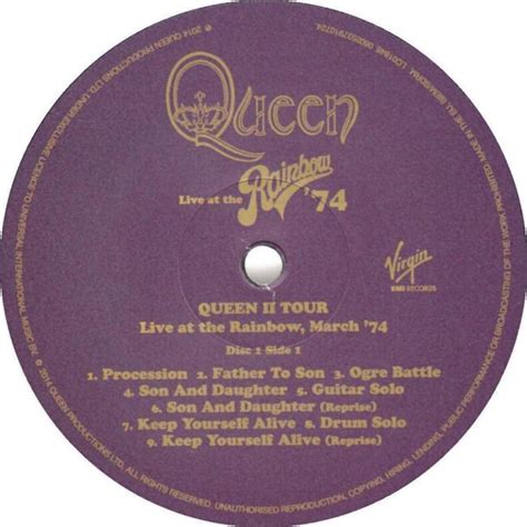 Queen Live At The Rainbow 74 Album Gallery