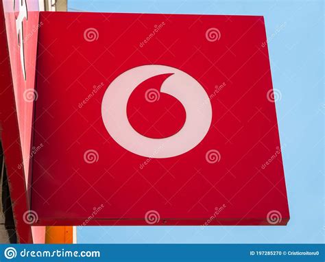 Vodafone Logo Or Sign Against Blue Sky Vodafone Is A British