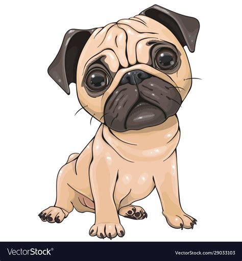 Cute Cartoon Pug Dog Isolated On A White Background Download A Free