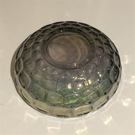 Vintage Federal Carnival Glass Colonial Smoke Gray Yorktown Iridescent Bowl Ebay