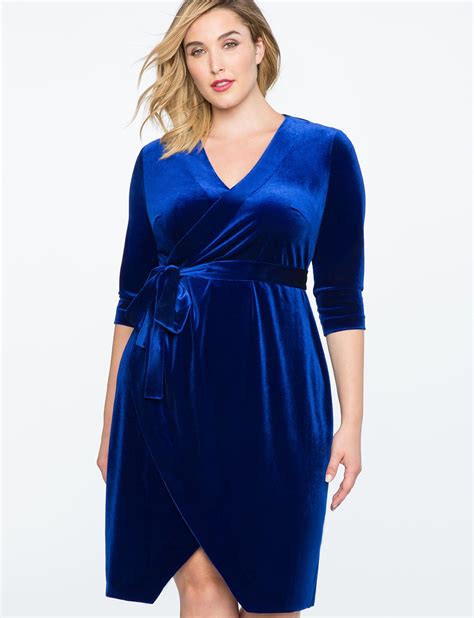 Velvet Wrap Dress Womens Plus Size Dresses Eloquii Wrap Dress Velvet Dress Plus Size
