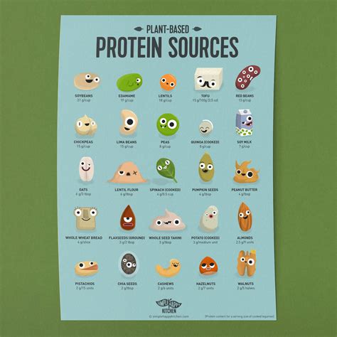 Food Poster Vegan Protein Sources Plant Based Protein