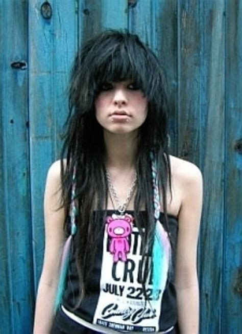 Woman Long Emo Hairstyle