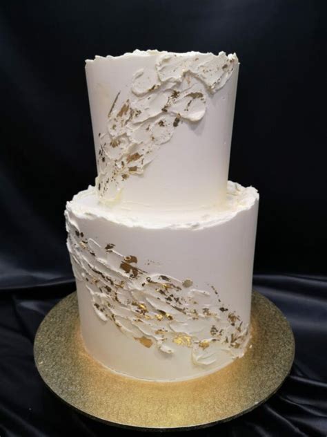 Textured Buttercream With Cascading Gold Leaf Heidelberg Cakes