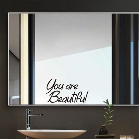 Creative Fashion Mirror Sticker You Are Beautiful Mirror Decal Home