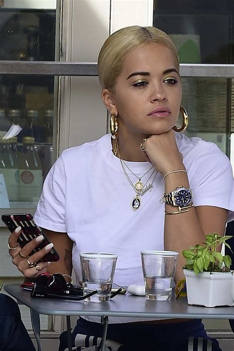 Rita Ora Enjoys Lunch With Her Sister Elena At A Cafe In London Uk