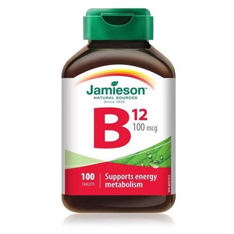 Jamieson Vitamin B12 100mcg 100 Tab Youngs Pharmacy And Homecare