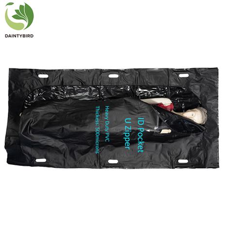 Disposable Waterproof Heavy Duty Black Pvc Adult Cadaver Body Bag