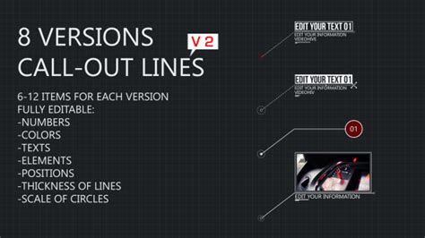 8 Line Call Outs After Effects Project Files Videohive