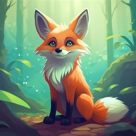 Premium Ai Image Cute Fox Illustration