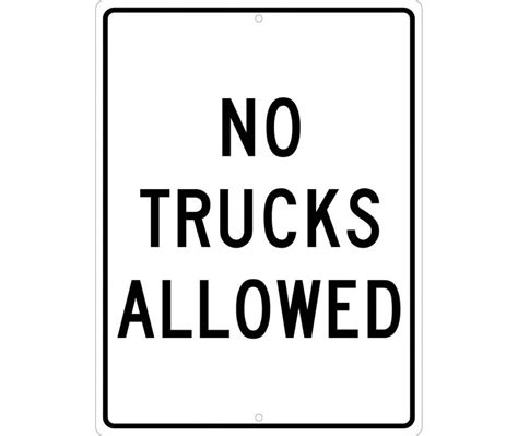 No Trucks Allowed Sign Heavy Duty High Intensity Reflective Aluminum
