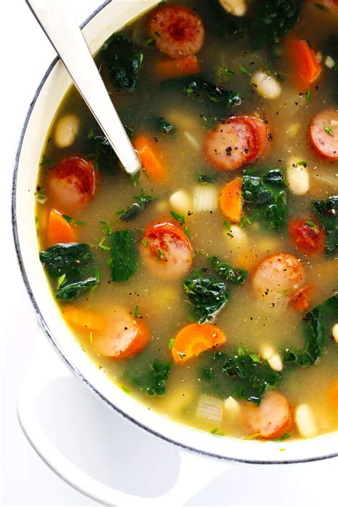 Tuscan White Bean Sausage And Kale Soup Gimme Some Oven