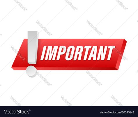 Banner With Important Red Attention Sign Icon Vector Image