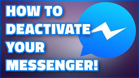 How To Deactivate Facebook Messenger New Video Youtube