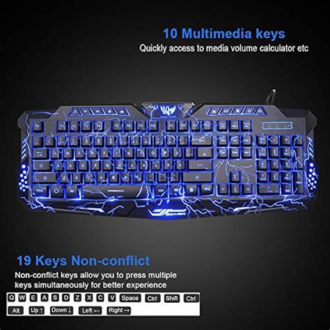 Bluefinger Keyboard And Mouse Combos Led Gaming And Mechanical Feelusb