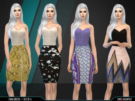 The Sims Resource Fana Dress Set Of 4 By Sims4 Krampus • Sims 4