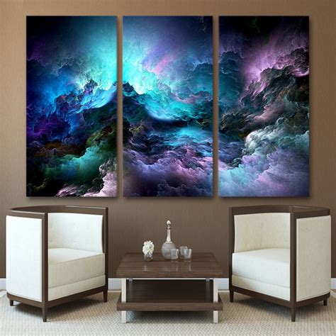 Hd Printed 3 Piece Home Decor Canvas Art Abstract Psychedelic Nebula
