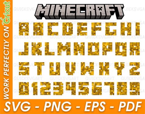 Minecraft Font Svg Minecraft Alphabet Minecraft Letters Etsy France