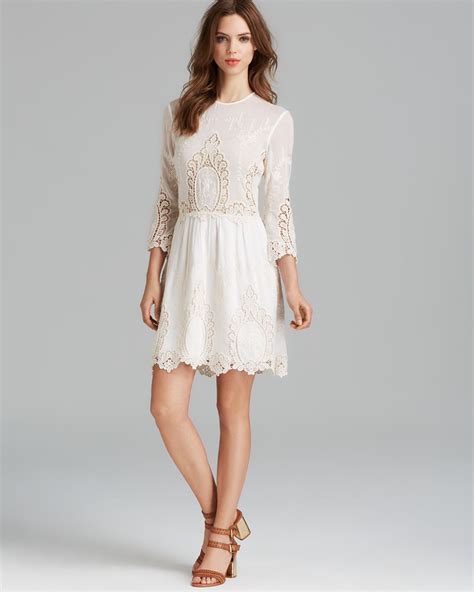 Forever Crochet Lace Mini Dress Nude In Natural Lyst My Xxx Hot Girl